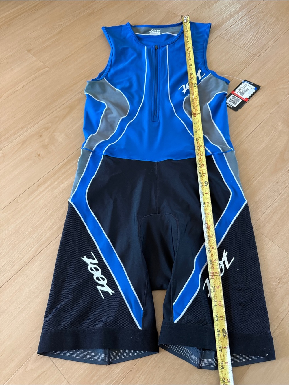 NWT ZOOT MENS CORE TRIATHLON SLEEVELESS RACE SUIT BLUE GRAY TRAINING RACE DAY XL - Picture 5 of 16